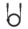 Кабель EnergEA FLOW USB-C - Lightning MFI, PD 60Вт, 3А, 1.5м. Цвет: чёрный