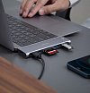 USB-хаб EnergEA AluHUB2 MACPRO 2 USB-C, USB-A, HDMI, SD/Micro SD. Цвет: серый