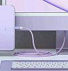 Кабель Satechi USB-C — USB-C, 100W, 2м. Цвет: фиолетовый