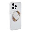 Чехол Guess PC/TPU Flowers Wreath Hard MagSafe для iPhone 15 Pro Max. Цвет: прозрачный