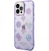 Чехол Guess для iPhone 14 Pro PC/TPU Peony glitter Electroplated camera Hard. Цвет: сиреневый