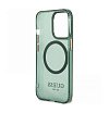 Чехол Guess для iPhone 13 Pro Max PC/TPU Metal outline Hard Translucent. Цвет: зелёный/золотой