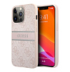 Чехол Guess для iPhone 13 Pro PU 4G Stripe printed logo hard. Цвет: розовый