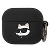 Чехол Lagerfeld NFT 3D Choupette для AirPods 3 с кольцом, силикон. Цвет: чёрный