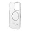 Чехол Guess PC/TPU Metal outline Hard MagSafe для iPhone 15 Pro. Цвет: прозрачный/серебристый