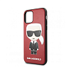 Чехол Lagerfeld для iPhone 11 PU Leather Ikonik Karl Hard. Цвет: красный