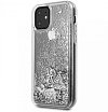 Чехол Guess для iPhone 11 Liquid Glitter Hard Hearts. Цвет: серебристый