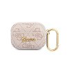 Чехол Guess PU leather 4G with metal logo and carabin для AirPods Pro 2. Цвет: розовый