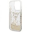 Чехол Guess для iPhone 14 Pro Max Liquid Glitter Triangle logo Hard. Цвет: прозрачный