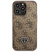 Чехол Guess для iPhone 13 Pro Max PU 4G Double cardslot Metal triangle logo Hard. Цвет: коричневый