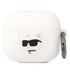 Чехол Lagerfeld NFT 3D Choupette для AirPods 3 с кольцом, силикон. Цвет: белый