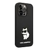 Чехол Lagerfeld для iPhone 14 Pro Max Liquid silicone NFT Choupette Hard (MagSafe). Цвет: черный