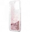 Чехол Lagerfeld для iPhone 13 Pro Liquid glitter Peek a Boo Hard. Цвет: прозрачный/розовый