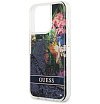 Чехол Guess для iPhone 13 Pro Liquid Glitter Flower Hard. Цвет: синий