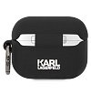 Чехол Lagerfeld NFT 3D Karl для AirPods Pro силиконовый с кольцом. Цвет: черный