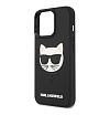 Чехол Lagerfeld для iPhone 13 Pro Max 3D Rubber Choupette's head. Цвет: чёрный