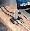 Кабель-разветвитель Baseus Square 4 в 1 USB-A to 3xUSB-A, 1м. Цвет: чёрный