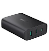 Сетевое зарядное устройство Aukey 60W, USB-A x2, USB-C x1. Цвет: черный