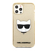 Чехол Lagerfeld для iPhone 12/12 Pro TPU Glitters Choupette Transp. Цвет: золотой