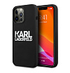 Чехол Lagerfeld для iPhone 13 Pro Max Liquid silicone Stack logo. Цвет: чёрный