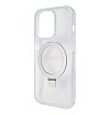 Чехол Guess PC/TPU Script logo + Ring stand Glitter MagSafe для iPhone 15 Pro Max. Цвет: прозрачный