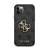 Чехол Guess для iPhone 12/12 Pro PU 4G Big metal logo Hard. Цвет: серый