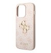 Чехол Guess PU 4G Big metal logo Hard для iPhone 15 Pro. Цвет: розовый