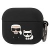 Чехол Lagerfeld Karl & Choupette для AirPods 3 с кольцом, силикон. Цвет: чёрный