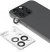 Защитное стекло BlueO Camera lens PVD stainless steel д/камеры iPhone 15 Pro (3 шт.). Цвет: чёрный