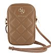 Сумка Guess Wallet Zipper Pouch Quilted 4G metal logo для iPhone. Цвет: коричневый