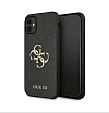 Чехол Guess для iPhone 11 PU Saffiano 4G Big metal logo Hard. Цвет: чёрный