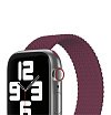 Ремешок нейлоновый плетёный VLP для Apple Watch 38мм/40мм/41мм, L/XL, 2 шт. Цвет: марсала