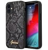 Чехол Guess для iPhone 12 Pro Max PU Animal Python Metal logo Hard. Цвет: чёрный