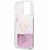 Чехол Guess для iPhone 13 Liquid Glitter 4G Big logo Hard. Цвет: розовый