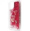 Чехол Guess для iPhone 11 Liquid Glitter Hard Hearts. Цвет: красный