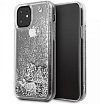 Чехол Guess для iPhone 11 Liquid Glitter Hard Hearts. Цвет: серебристый