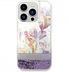 Чехол Guess для iPhone 14 Pro Max Liquid Glitter Flower Hard. Цвет: фиолетовый