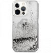 Чехол Guess для iPhone 13 Pro Liquid Glitter 4G Big logo Hard. Цвет: серебристый