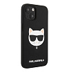 Чехол Lagerfeld для iPhone 13 Liquid silicone Choupette Hard. Цвет: чёрный