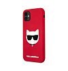 Чехол Lagerfeld для iPhone 11 Liquid Silicone Choupette. Цвет: красный