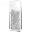 Чехол Guess для iPhone 13 Liquid Glitter 4G Big logo Hard. Цвет: серебристый