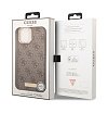 Чехол Guess для iPhone 13 Pro Max PU 4G Plate metal logo (MagSafe). Цвет: коричневый