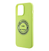 Чехол Lagerfeld Liquid Silicone RSG Round logo Hard для iPhone 15 Pro Max.Цвет: зеленый