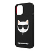 Чехол Lagerfeld для iPhone 13 Liquid silicone Choupette Hard. Цвет: чёрный