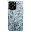 Чехол Guess для iPhone 13 Pro Max PU 4G Double cardslot Metal triangle logo Hard. Цвет: синий