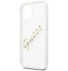 Чехол Guess для iPhone 12 Pro Max PC/TPU Script Logo Hard. Цвет: прозрачный/золотой