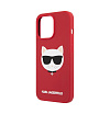 Чехол Lagerfeld для iPhone 13 Pro Liquid silicone Choupette Hard. Цвет: красный