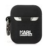 Чехол Lagerfeld NFT 3D Karl для Airpods 1/2 силиконовый с кольцом. Цвет: чёрный