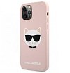 Чехол Lagerfeld для iPhone 12/12 Pro Liquid silicone Choupette Hard. Цвет: розовый