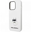 Чехол Lagerfeld для iPhone 14 Pro Max Liquid silicone NFT Choupette Hard (MagSafe). Цвет: белый